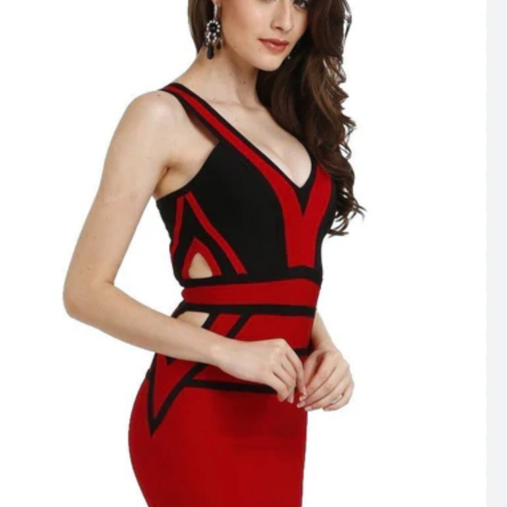 bodycon bandage dress with cutouts